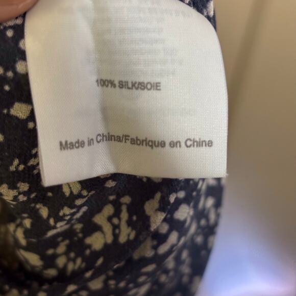 Tory Burch Silk Navy flowy Blouse tunic adjustable cinched sides medium large - Picture 5 of 6